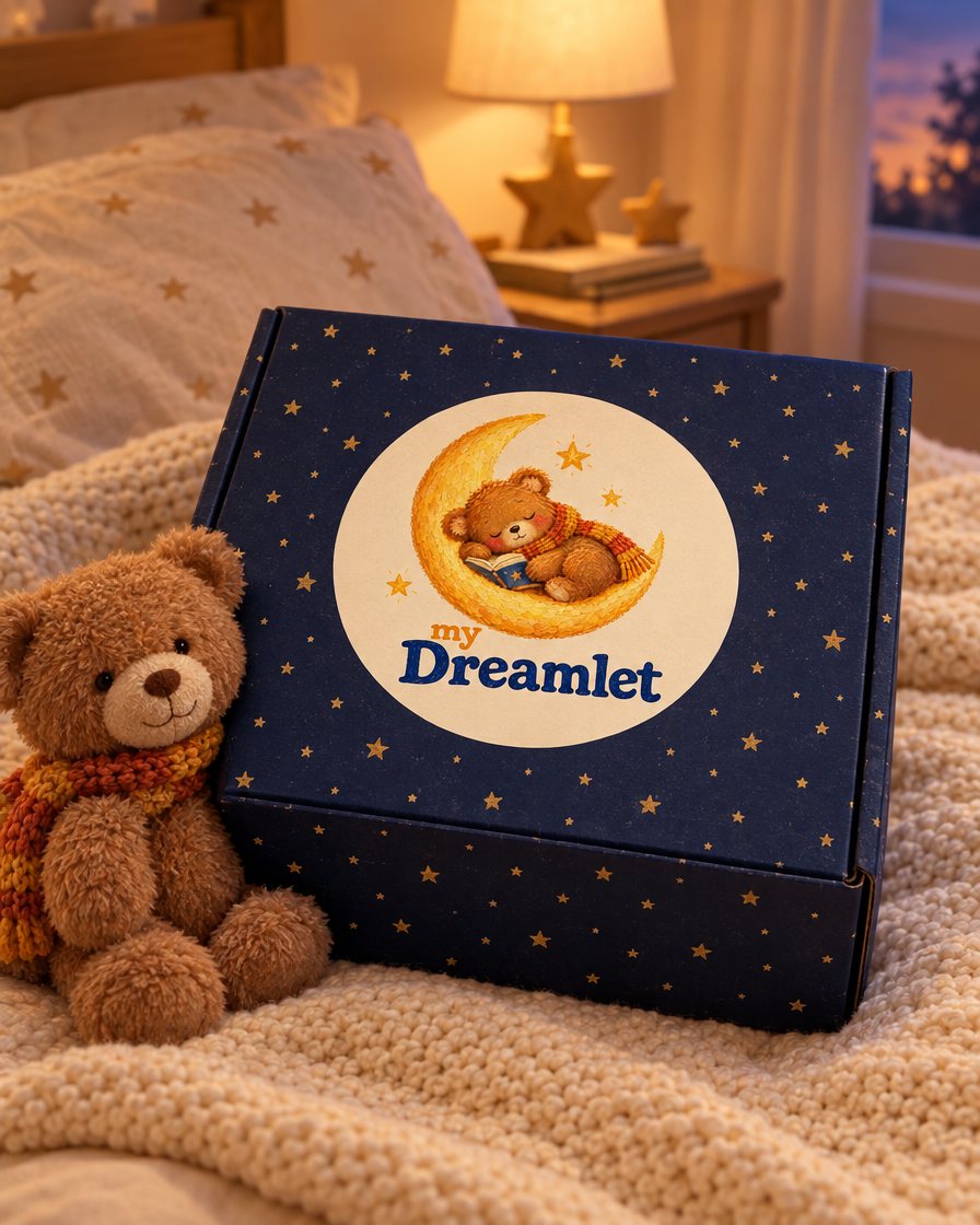 A My Dreamlet package on a cozy bed